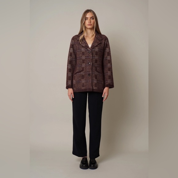 Cyrus | NWT Size Medium Stockholm Plaid Mink Jacket - Picture 2 of 16